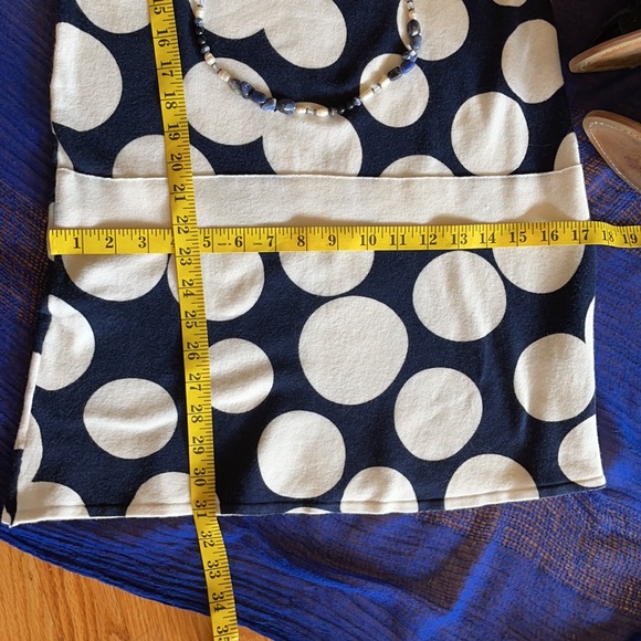 🌺 ESCIO - Navy & White; Flattering Polka Dot Short Dress in Misses Size Small! - Picture 9 of 11